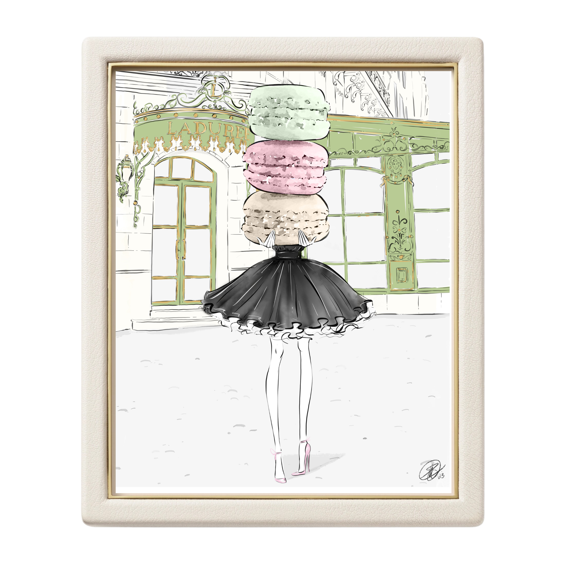 Limited Edition Print: Miss Macaron | Laduree Paris Wall Art