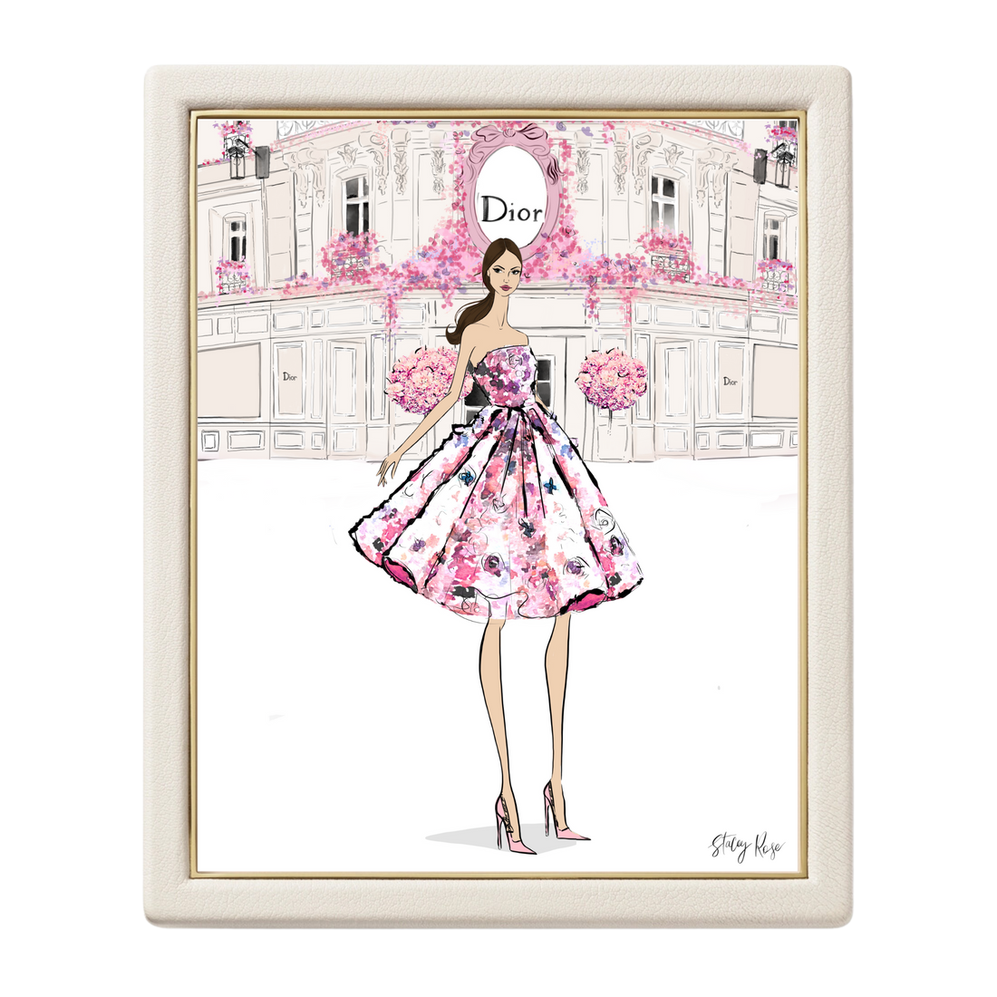 Dior en Bloom: Rose Whimsy - Hand Embellished Print