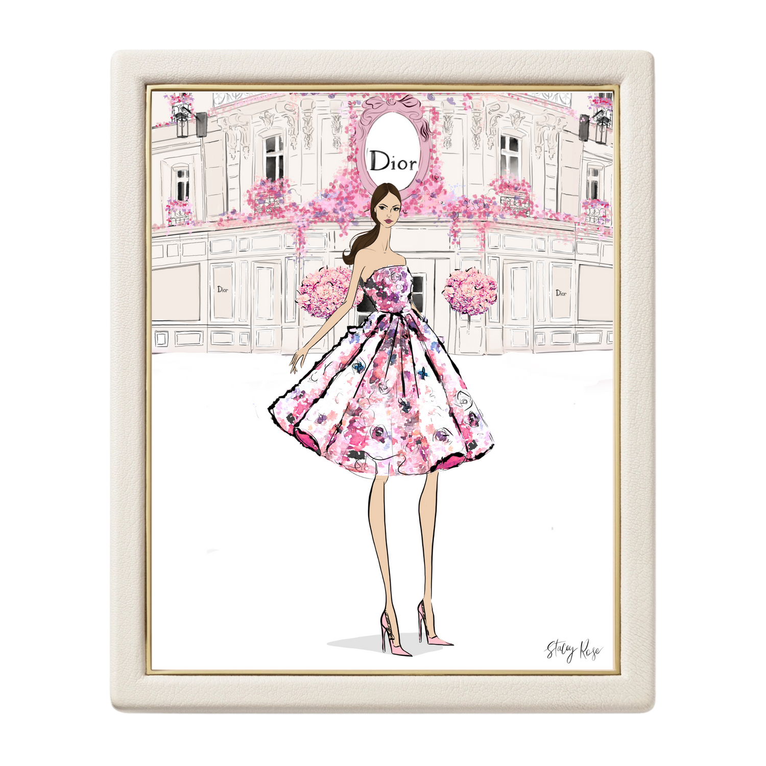 Dior en Bloom: Rose Whimsy - Hand Embellished Print